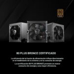 Power Supply MSI 650W 80 Plus Bronce - Imagen 4