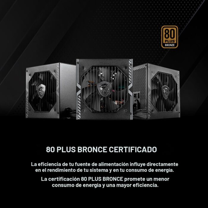 Power Supply MSI 650W 80 Plus Bronce - Imagen 4