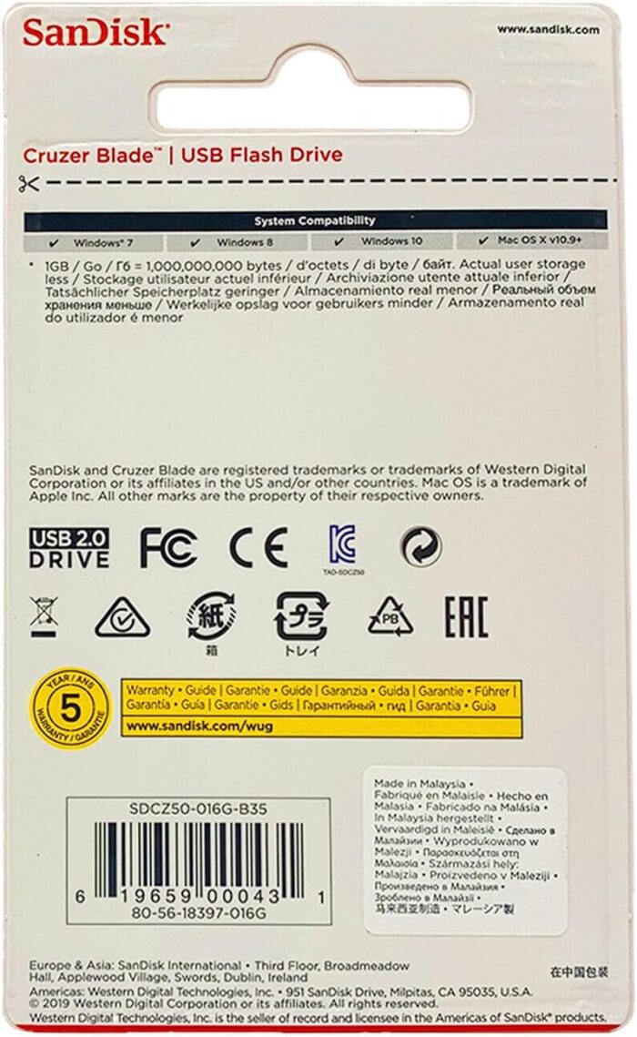 Memoria USB 16GB Sandisk 2.0 - Imagen 3