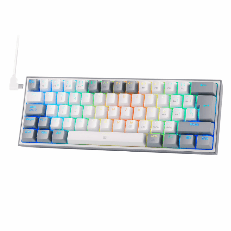 Teclado Mecánico Redragon Fizz K617ES Blanco y Gris