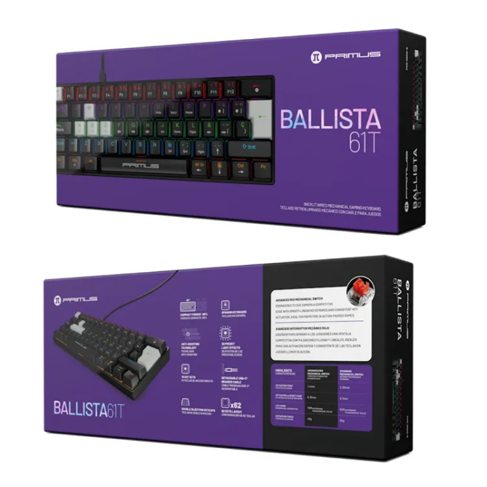 Teclado Mecánico Primus Ballista61t Negro - Imagen 2